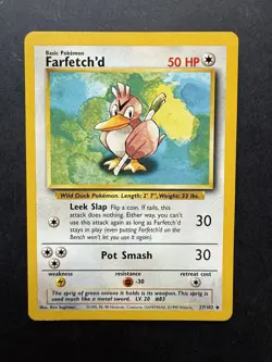 Pokemon Cards: Farfetch’d 27/102: Base Set Uncommon: LP - Image 1