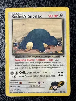 Rocket’s Snorlax 33/132 - Pokemon Gym Heroes Card Lot Of 7 Cards - Image 1