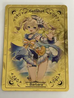 BARBARA GENSHIN IMPACT Gold Foil Custom Art Goddess Story Anime Card - Image 1