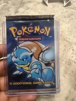 Pokemon TCG Base Set Booster Pack Blastoise Art Sealed English 11 Cards - Image 1