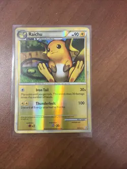 Pokemon Raichu Reverse Holo Rare Card 10/123 HeartGold SoulSilver Edition - Image 1