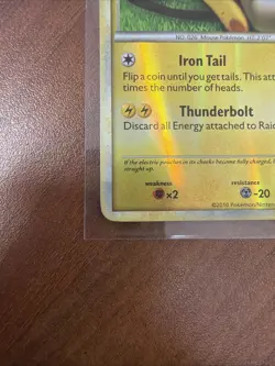 Pokemon Raichu Reverse Holo Rare Card 10/123 HeartGold SoulSilver Edition - Image 3