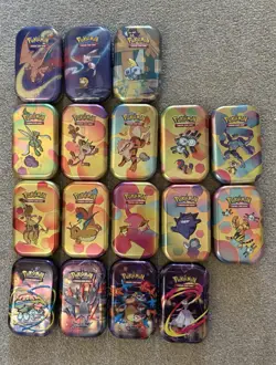 x8 Empty Pokemon Mini Tin Bundle - Various Sets - Message For Preference x8 Tins - Image 1