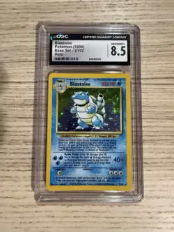 Blastoise Pokemon 1999 Base Set Holo 2/102 CGC 8.5 NM/Mint+ Vintage WOTC - Image 1