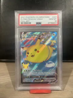 Pokemon 2021 Celebrations Flying Pikachu VMAX 007/025 Full Art PSA 10 - Image 1