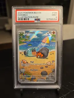 Pokemon TCG Dwebble 129/086 Illustration Rare Black Bolt PSA 9 - Image 1