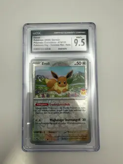 Eevee Pokemon 2025 GER Prismatic Evolutions 074/131 Pokemon Day CGC9,5 - Image 1