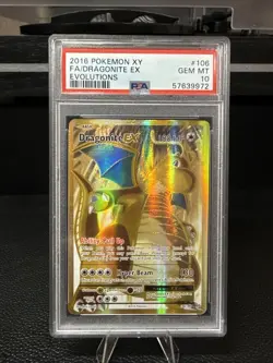 2016 POKEMON XY EVOLUTIONS #106 FULL ART/DRAGONITE EX PSA 10 - Image 1