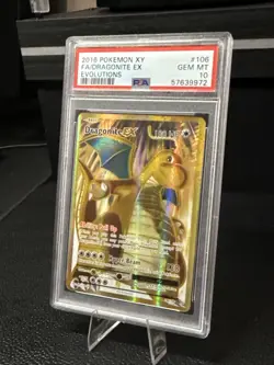 2016 POKEMON XY EVOLUTIONS #106 FULL ART/DRAGONITE EX PSA 10 - Image 3