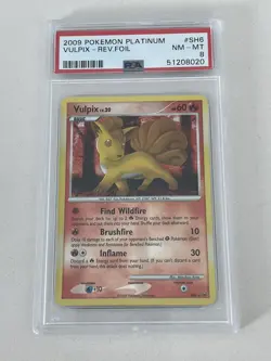 2009 Pokemon TCG - Shiny Vulpix SH6 Reverse Holo Secret Rare - Platinum PSA 8 - Image 1