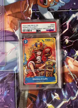 Monkey.D.Luffy (2nd Anniversary Stamped Promo) P-043 One Piece Promotion PSA 10 - Image 1