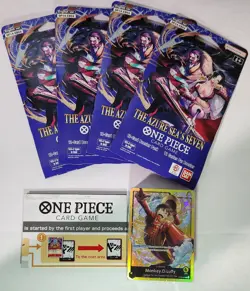 One Piece The Azure Sea's Seven Sleeved Booster Pack En 4x + Egghead st-29 deck - Image 1