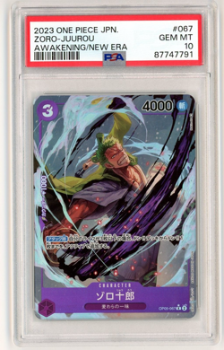 PSA 10 One Piece Japanese Zoro-Juurou OP05-067 Awakening of the New Era - Image 1
