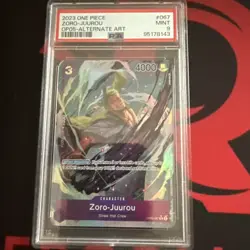 One Piece Zoro-Juurou Alt Art OP05-067 PSA 9 Awakening Of The New Era English - Image 1