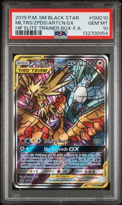 2019 POKEMON SM BLACK STAR PROMO FULL ART/MOLTRES & ZAPDOS & ARTICUNO GX PSA 10 - Image 1