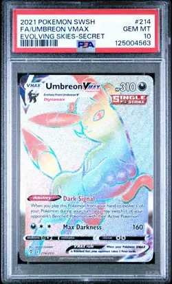 2021 POKEMON SWORD & SHIELD EVOLVING SKIES SECRET FULL ART/UMBREON VMAX PSA 10 - Image 1