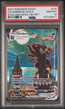 2021 POKEMON SWORD & SHIELD EVOLVING SKIES SECRET FULL ART/UMBREON VMAX PSA 10 - Image 1
