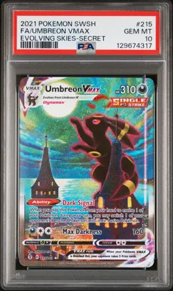 2021 POKEMON SWORD & SHIELD EVOLVING SKIES SECRET FULL ART/UMBREON VMAX PSA 10 - Image 1