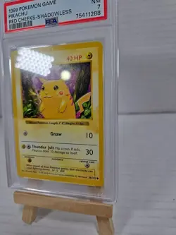 Pikachu 58/102 Red Cheeks Shadowless Base Set WOTC 1999 Pokemon Game PSA 7 - Image 2