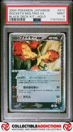 2004 Pokemon Japanese Black Deck Kit #014 Rocket'S Moltres Ex PSA 9 - Image 1