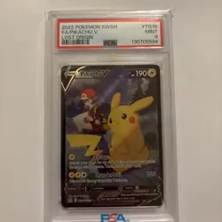 PSA 9 Pikachu V Lost Origin TG16/TG30 Holo Pokemon Card FA 2022 - Image 1