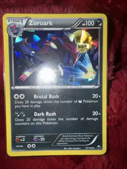 Pokemon TCG Zoroark Dark Explorers Holo Rare Card 71/108 MP 2012 - Image 1