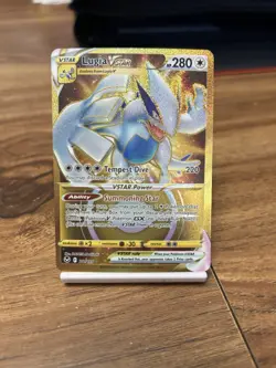 Pokemon TCG SWSH Silver Tempest Lugia VSTAR Card 211/195 Gold Secret Rare - Image 1