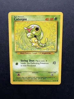 Pokemon Cards: Caterpie 45/102: Base Set Common: LP - Image 1