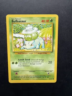 Pokemon Cards: Bulbasaur 44/102: Base Set Common: LP - Image 1