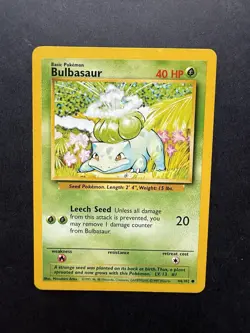 Pokemon Cards: Bulbasaur 44/102: Base Set Common: LP - Image 1