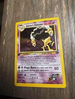 Pokemon Sabrina's Alakazam 1st Edition Gym Challenge - LP SWIRL - Image 1