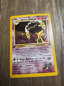 Pokemon Sabrina's Alakazam 1st Edition Gym Challenge - LP SWIRL - Image 2