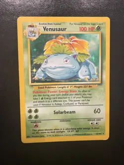 Pokemon TCG Venusaur Base Set Holo Unlimited Rare Card 15/102 - Image 1