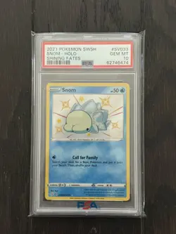 Pokemon TCG Snom SV033/SV122 Shining Fates Holo Card 2021 Shiny PSA 10 - Image 1