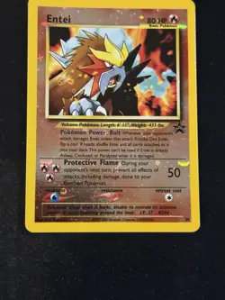 Entei 34 Swirl Black Star WOTC Movie Promo Reverse Holo Pokemon Card NM - Image 1