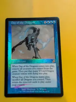 Day of the Dragons. Rare Enchantment MTG FOIL Shooting Star. Scourge 2003 Card. - Image 1