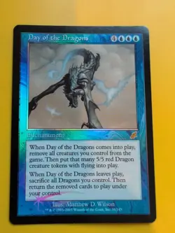 Day of the Dragons. Rare Enchantment MTG FOIL Shooting Star. Scourge 2003 Card. - Image 2