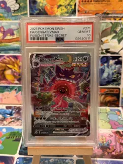 Gengar VMAX Alt Art Secret 271/264 Fusion Strike Holo Card PSA 10 💎 pokemon TCG - Image 1