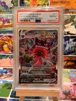 Gengar VMAX Alt Art Secret 271/264 Fusion Strike Holo Card PSA 10 💎 pokemon TCG - Image 3