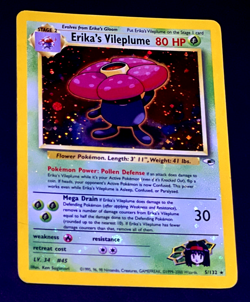 2000 Pokemon ERIKA'S VILEPLUME Gym Heroes HOLO BLEED Misprint ERROR Card 5/132 - Image 1