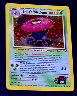 2000 Pokemon ERIKA'S VILEPLUME Gym Heroes HOLO BLEED Misprint ERROR Card 5/132 - Image 5