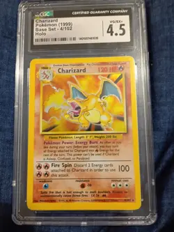 Charizard Pokemon (1999) base set- 4/102 Holo CGC graded 4.5 - Image 1