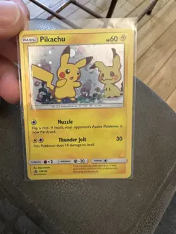 Pikachu & Mimikyu 2019 Sun and Moon Black Star Holo Promo SM162 Pokemon - Image 1