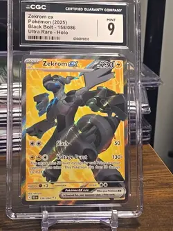 CGC 9 Zekrom EX 158/086 Ultra Rare Holo Black Bolt Pokemon Mint - Image 1