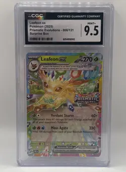 2025 POKEMON PRISMATIC EVOLUTIONS SURPRISE BOX #006/131 LEAFEON EX CGC 9.5 - Image 1