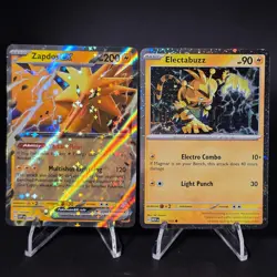 Electabuzz 125/165 Cosmos Holo + Zapdos ex SVP 049 NM SV 151 Promo Pokemon Set - Image 1