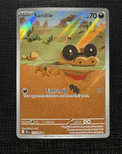 Pokemon TCG Sandile 135/086 Scarlet & Violet Black Bolt Illustration Rare NM - Image 1