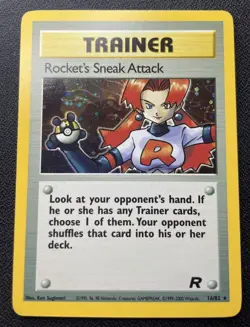 Pokemon Trainer Rockets Sneak Attack 16/82 Holo Team Rocket LP / DMG Semi Swirls - Image 1