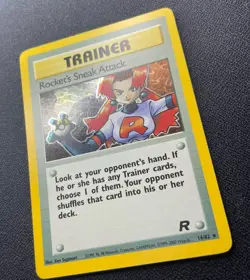 Pokemon Trainer Rockets Sneak Attack 16/82 Holo Team Rocket LP / DMG Semi Swirls - Image 5