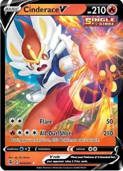 NM Pokemon TCG Cinderace V 044/264 Fusion Strike - Image 1